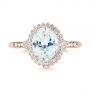 14k Rose Gold 14k Rose Gold Diamond Halo Split Shank Engagement Ring - Top View -  104326 - Thumbnail