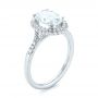 14k White Gold 14k White Gold Diamond Halo Split Shank Engagement Ring - Three-Quarter View -  104326 - Thumbnail