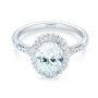 14k White Gold 14k White Gold Diamond Halo Split Shank Engagement Ring - Flat View -  104326 - Thumbnail