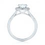 18k White Gold Diamond Halo Split Shank Engagement Ring - Front View -  104326 - Thumbnail