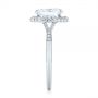18k White Gold Diamond Halo Split Shank Engagement Ring - Side View -  104326 - Thumbnail