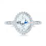 14k White Gold 14k White Gold Diamond Halo Split Shank Engagement Ring - Top View -  104326 - Thumbnail