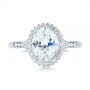  Platinum Platinum Diamond Halo Split Shank Engagement Ring - Top View -  104326 - Thumbnail