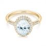 14k Yellow Gold 14k Yellow Gold Diamond Halo Split Shank Engagement Ring - Flat View -  104326 - Thumbnail