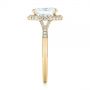 18k Yellow Gold 18k Yellow Gold Diamond Halo Split Shank Engagement Ring - Side View -  104326 - Thumbnail