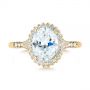 14k Yellow Gold 14k Yellow Gold Diamond Halo Split Shank Engagement Ring - Top View -  104326 - Thumbnail