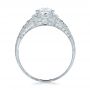 Diamond Halo And Blue Sapphire Engagement Ring - Front View -  100391 - Thumbnail
