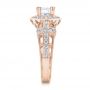 18k Rose Gold 18k Rose Gold Diamond Halo And Cross Engagement Ring - Vanna K - Side View -  100667 - Thumbnail