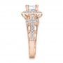 18k Rose Gold 18k Rose Gold Diamond Halo And Cross Engagement Ring - Vanna K - Side View -  100667 - Thumbnail