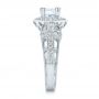 18k White Gold Diamond Halo And Cross Engagement Ring - Vanna K - Side View -  100667 - Thumbnail