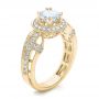 14k Yellow Gold 14k Yellow Gold Diamond Halo And Cross Engagement Ring - Vanna K - Three-Quarter View -  100667 - Thumbnail