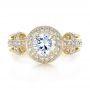 18k Yellow Gold 18k Yellow Gold Diamond Halo And Cross Engagement Ring - Vanna K - Top View -  100667 - Thumbnail
