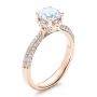 18k Rose Gold 18k Rose Gold Diamond Pave Engagement Ring - Three-Quarter View -  100008 - Thumbnail