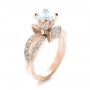 14k Rose Gold 14k Rose Gold Diamond Pave Engagement Ring - Three-Quarter View -  1281 - Thumbnail