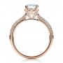 18k Rose Gold 18k Rose Gold Diamond Pave Engagement Ring - Front View -  100008 - Thumbnail