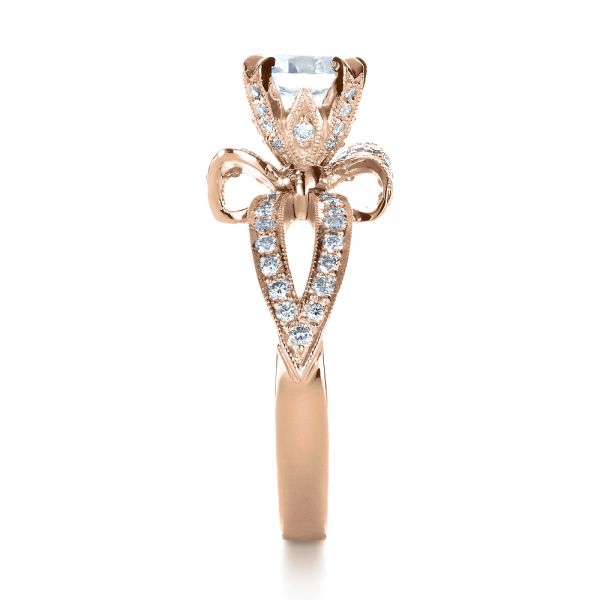 18k Rose Gold 18k Rose Gold Diamond Pave Engagement Ring - Side View - 1281