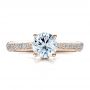 18k Rose Gold 18k Rose Gold Diamond Pave Engagement Ring - Top View -  100008 - Thumbnail