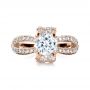14k Rose Gold 14k Rose Gold Diamond Pave Engagement Ring - Top View -  1281 - Thumbnail