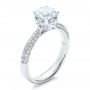 14k White Gold 14k White Gold Diamond Pave Engagement Ring - Three-Quarter View -  100008 - Thumbnail