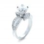 18k White Gold 18k White Gold Diamond Pave Engagement Ring - Three-Quarter View -  1281 - Thumbnail