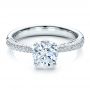 14k White Gold 14k White Gold Diamond Pave Engagement Ring - Flat View -  100008 - Thumbnail