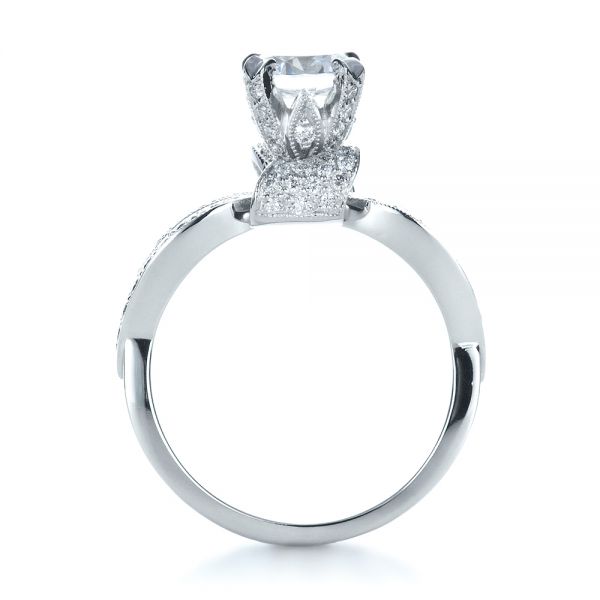  Platinum Platinum Diamond Pave Engagement Ring - Front View -  1281