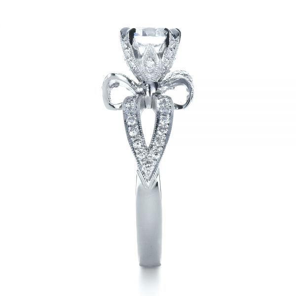  Platinum Platinum Diamond Pave Engagement Ring - Side View -  1281