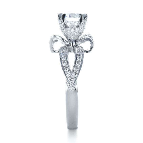 18k White Gold 18k White Gold Diamond Pave Engagement Ring - Side View - 1281