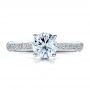 18k White Gold Diamond Pave Engagement Ring - Top View -  100008 - Thumbnail