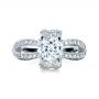 18k White Gold 18k White Gold Diamond Pave Engagement Ring - Top View -  1281 - Thumbnail