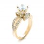 18k Yellow Gold 18k Yellow Gold Diamond Pave Engagement Ring - Three-Quarter View -  1281 - Thumbnail