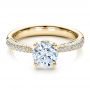 18k Yellow Gold 18k Yellow Gold Diamond Pave Engagement Ring - Flat View -  100008 - Thumbnail