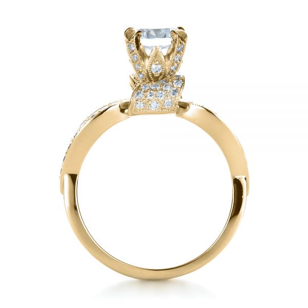 14k Yellow Gold 14k Yellow Gold Diamond Pave Engagement Ring - Front View - 1281