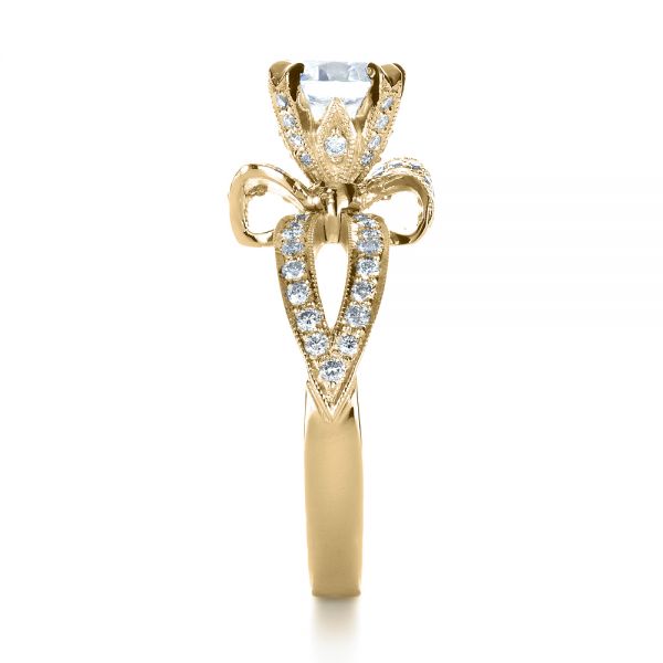 14k Yellow Gold 14k Yellow Gold Diamond Pave Engagement Ring - Side View - 1281