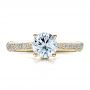 18k Yellow Gold 18k Yellow Gold Diamond Pave Engagement Ring - Top View -  100008 - Thumbnail