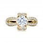 18k Yellow Gold 18k Yellow Gold Diamond Pave Engagement Ring - Top View -  1281 - Thumbnail