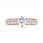 14k Rose Gold 14k Rose Gold Diamond Pave And Hand Engraved Engagement Ring - Top View -  1148 - Thumbnail