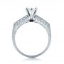14k White Gold 14k White Gold Diamond Pave And Hand Engraved Engagement Ring - Front View -  1148 - Thumbnail