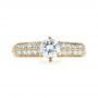14k Yellow Gold 14k Yellow Gold Diamond Pave And Hand Engraved Engagement Ring - Top View -  1148 - Thumbnail
