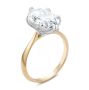 14k Rose Gold And 18K Gold 14k Rose Gold And 18K Gold Diamond Petal Prongs Oval Engagement Ring - Three-Quarter View -  107823 - Thumbnail