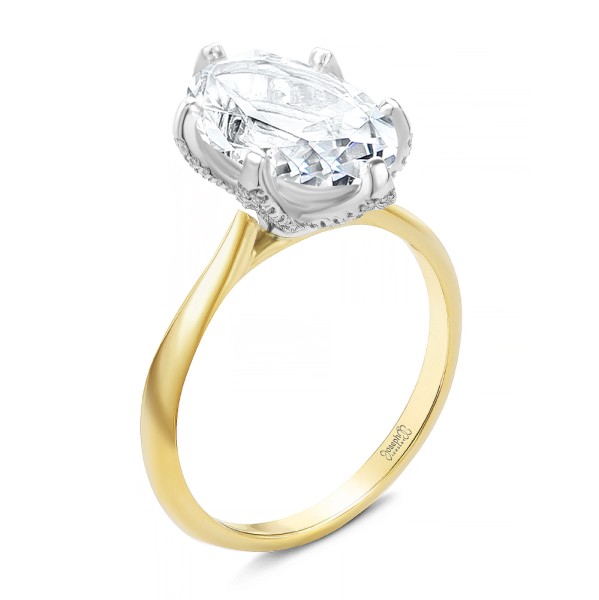Diamond Petal Prongs Oval Engagement Ring - reference design