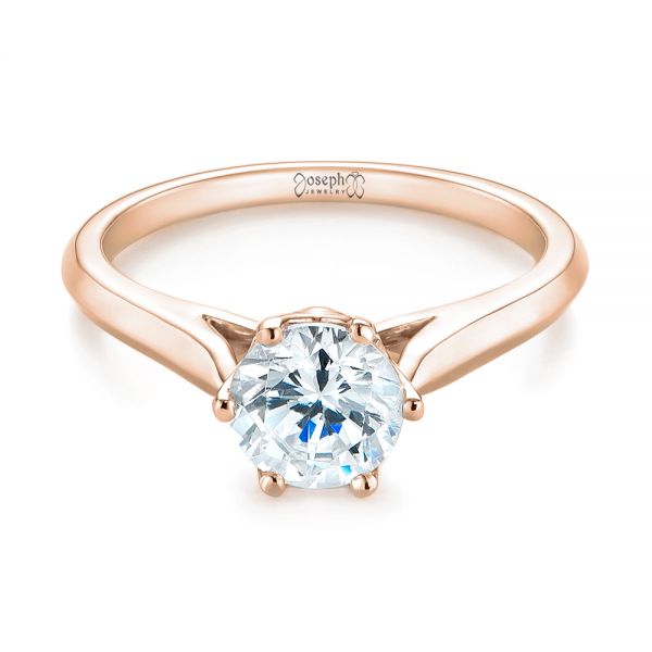 14k Rose Gold 14k Rose Gold Diamond Solitaire Engagement Ring - Flat View -  104171