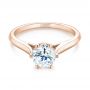 18k Rose Gold 18k Rose Gold Diamond Solitaire Engagement Ring - Flat View -  104171 - Thumbnail