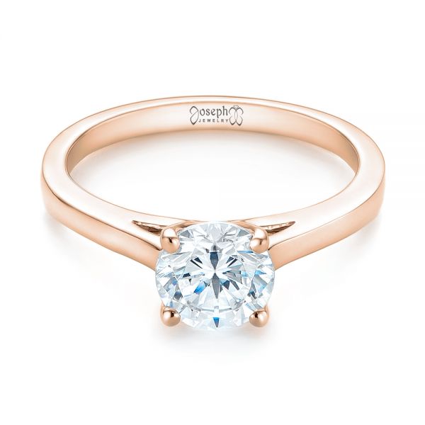 14k Rose Gold 14k Rose Gold Diamond Solitaire Engagement Ring - Flat View -  104185