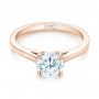 14k Rose Gold 14k Rose Gold Diamond Solitaire Engagement Ring - Flat View -  104185 - Thumbnail