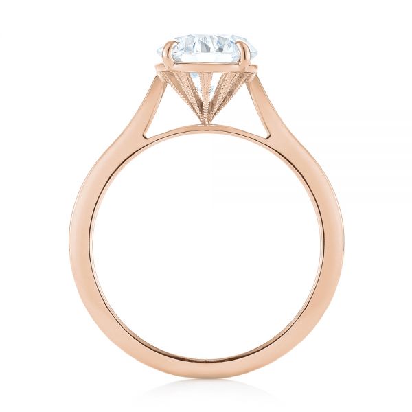 18k Rose Gold 18k Rose Gold Diamond Solitaire Engagement Ring - Front View -  103977