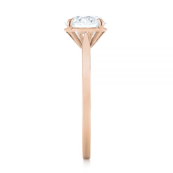 18k Rose Gold 18k Rose Gold Diamond Solitaire Engagement Ring - Side View -  103977