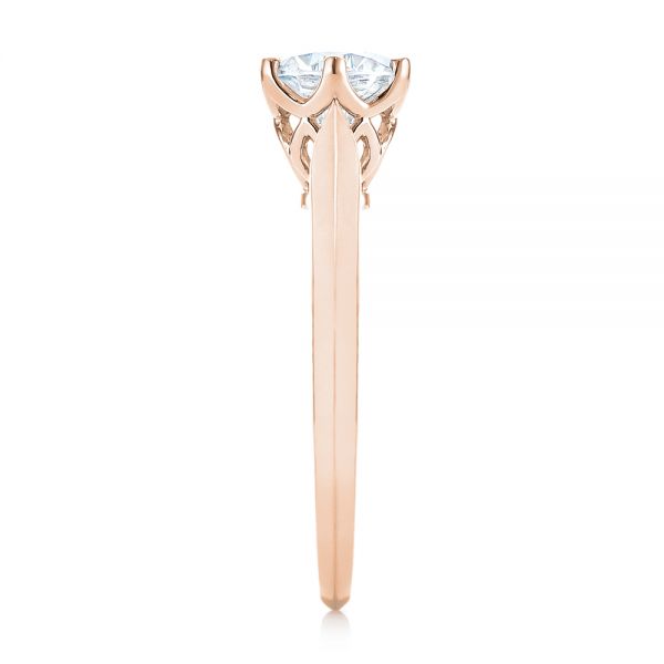 14k Rose Gold 14k Rose Gold Diamond Solitaire Engagement Ring - Side View -  104171