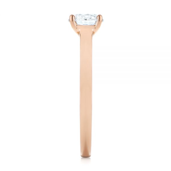 14k Rose Gold Diamond Solitaire Engagement Ring - Side View -  104186