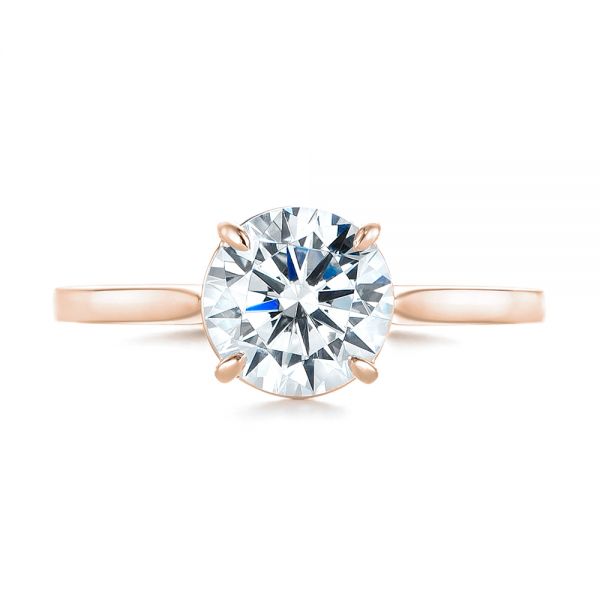 18k Rose Gold 18k Rose Gold Diamond Solitaire Engagement Ring - Top View -  103977